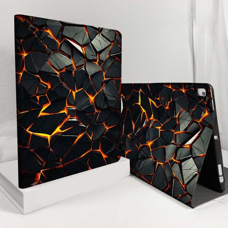 Tablet S9 Fe Accessories - Arte lava rachada brilho de fogo