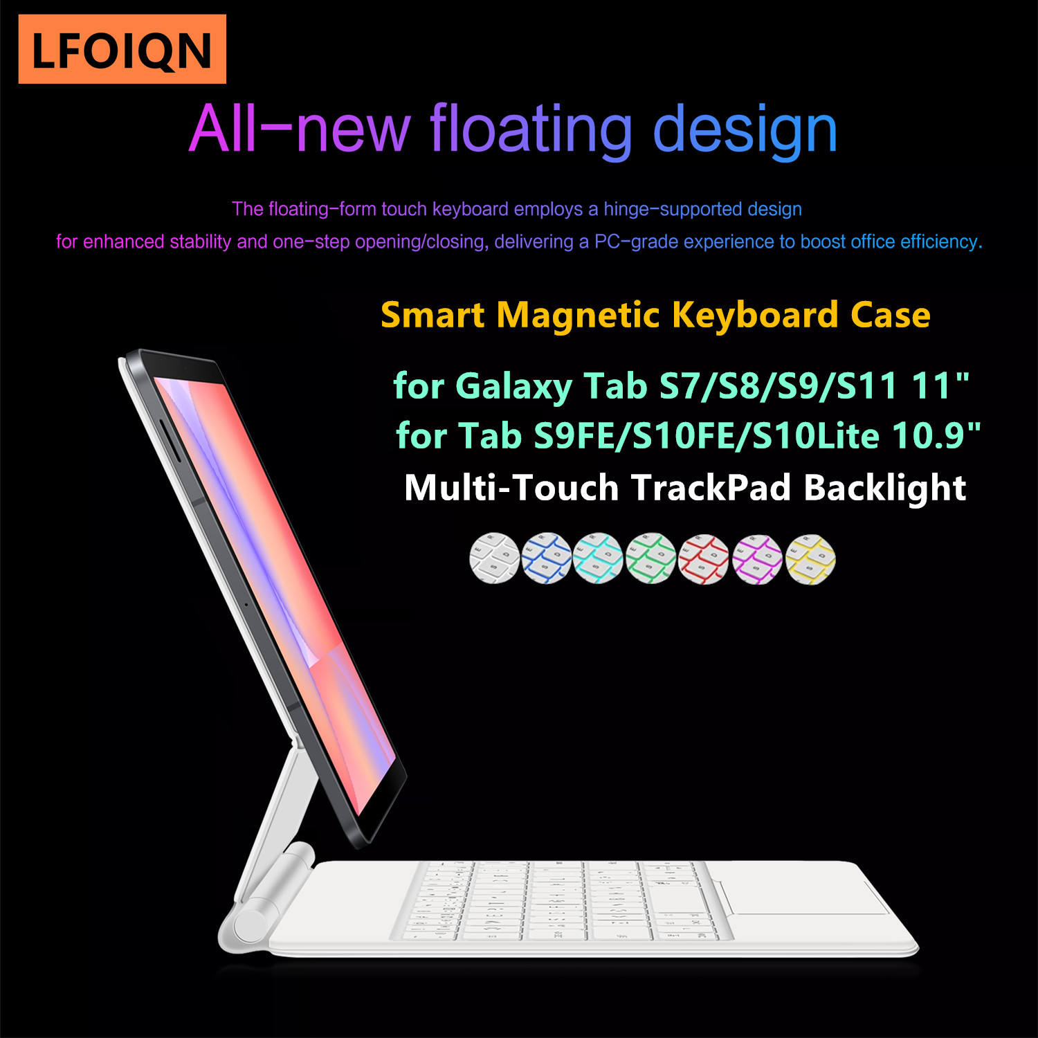 Tablet S9 Fe Accessories - Teclado Mágico LFOIQN para Samsung Galaxy
