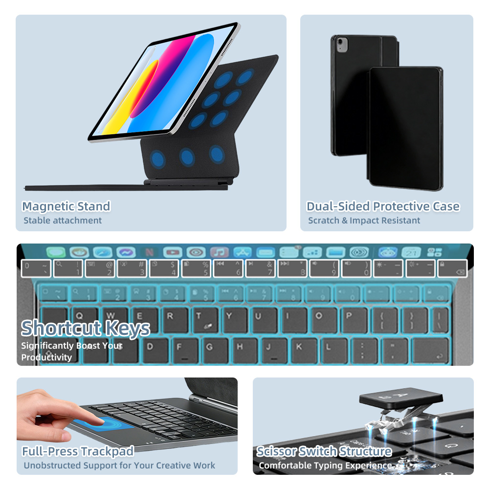 Teclado Mágico 2026 com Blueto - Tablet Keyboard Case avaliação e preço