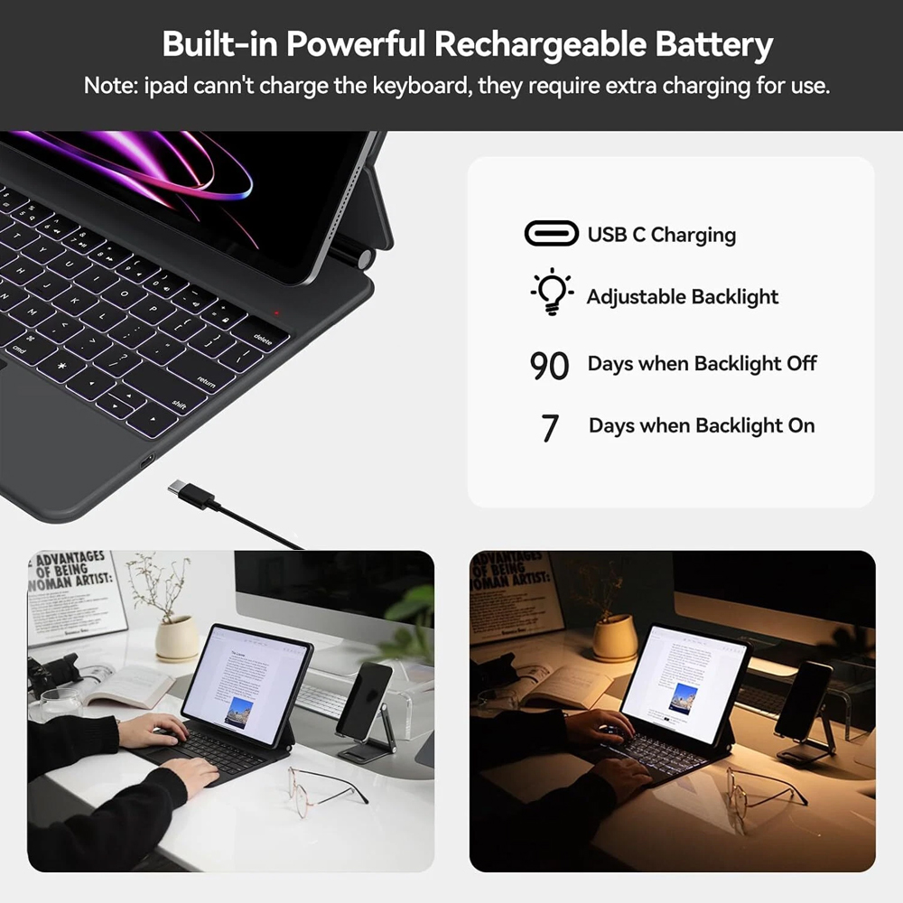 Capa de Teclado Mágico Bluetoo - Tablet Keyboard Case avaliação e preço