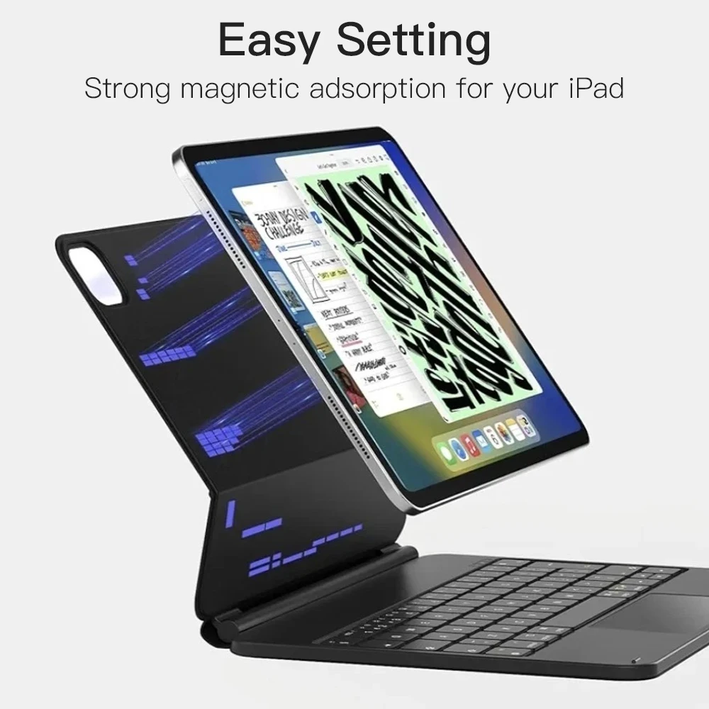 NOVO Teclado Mágico com Painel - Tablet Keyboard Case avaliação e preço