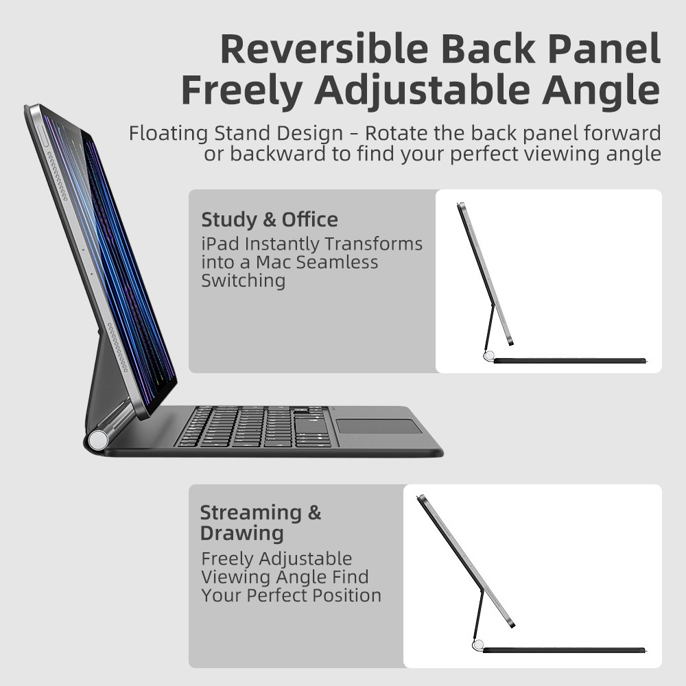 NOVO Teclado Mágico com Painel - Tablet Keyboard Case avaliação e preço